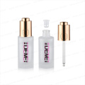 New Design Frosted Crimp on Glass Round Serum Bottle with Button Dropper 30ml